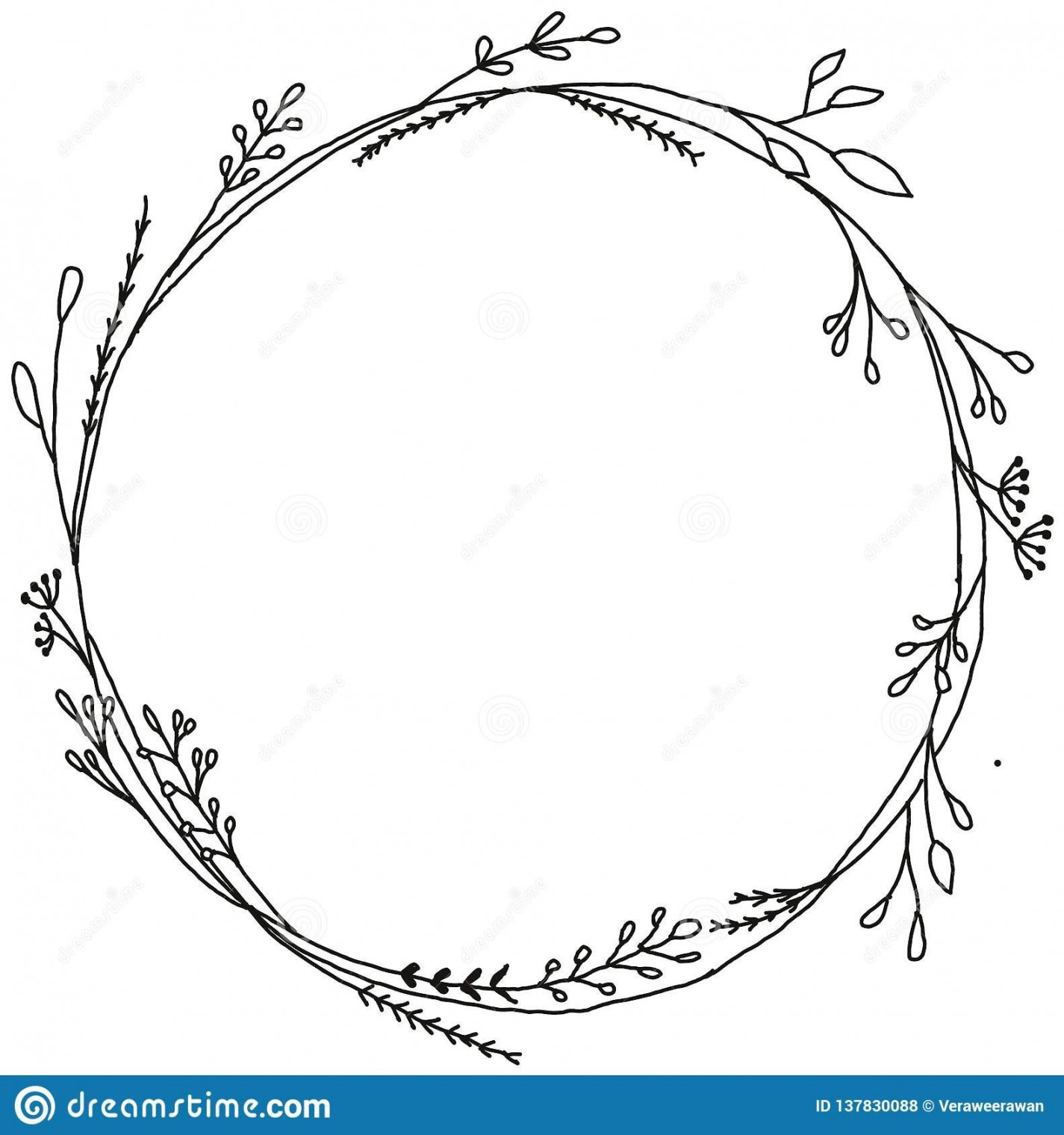 Hand Drawn Floral Wreath