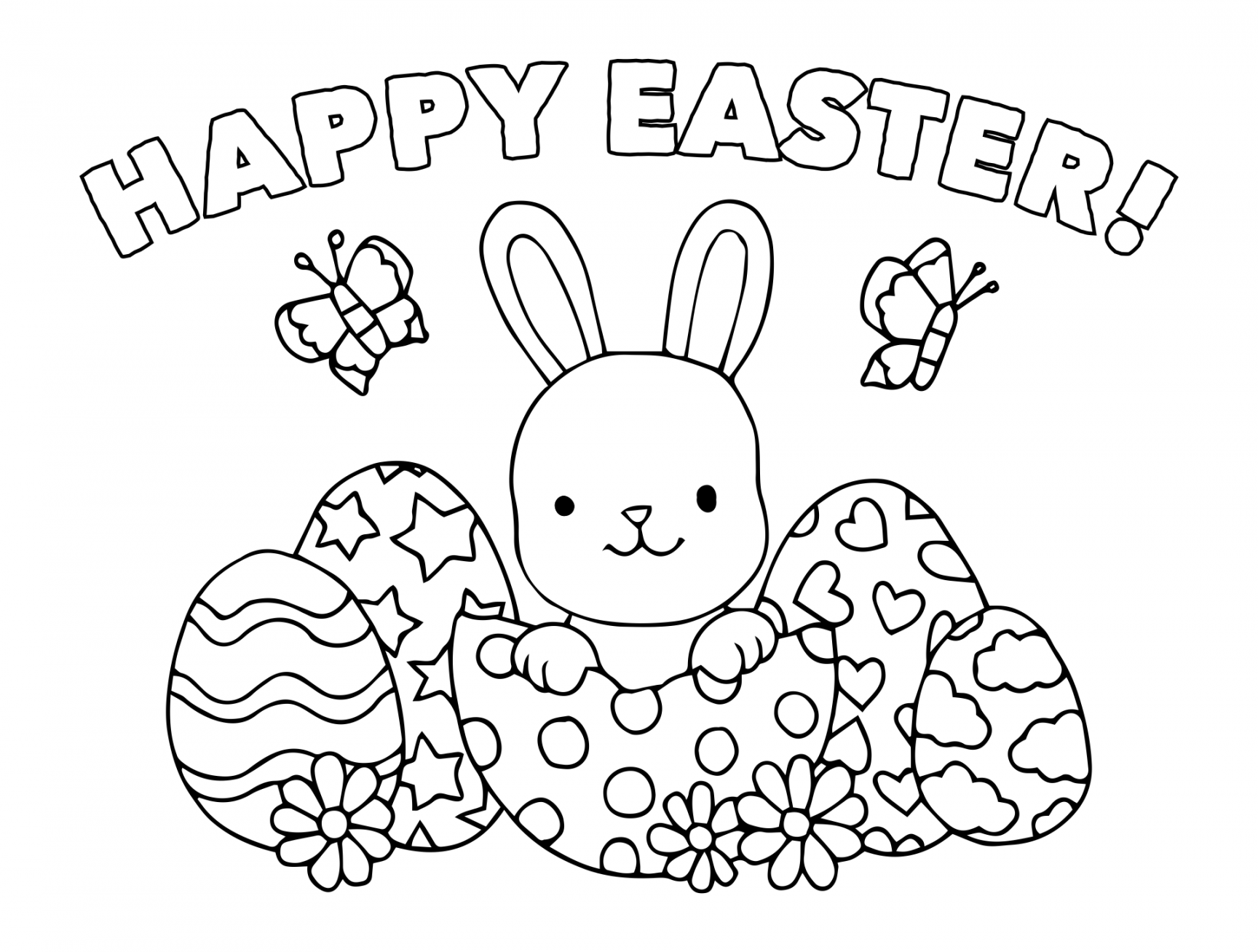 Happy Easter Coloring Pages Printable Free  Easter coloring pages