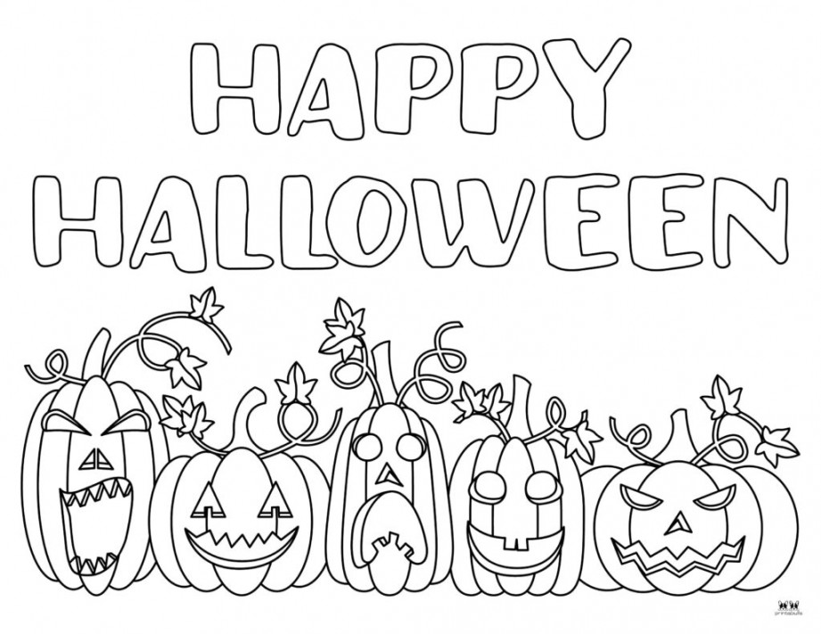 Happy Halloween Coloring Pages -  FREE Pages  Printabulls