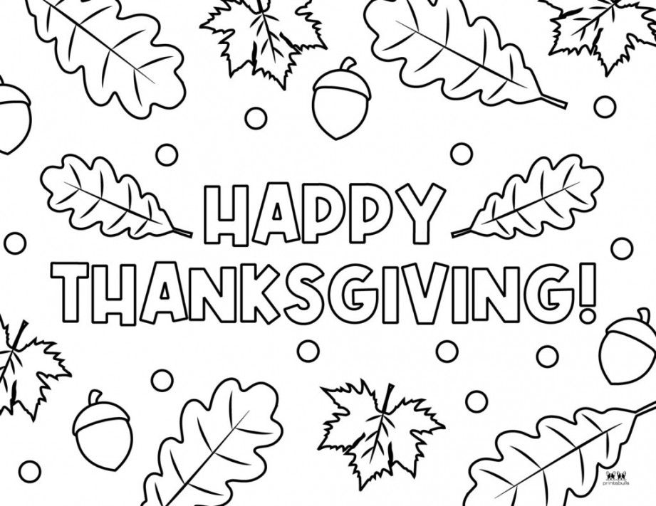 Happy Thanksgiving Coloring Pages -  FREE Printables  Printabulls