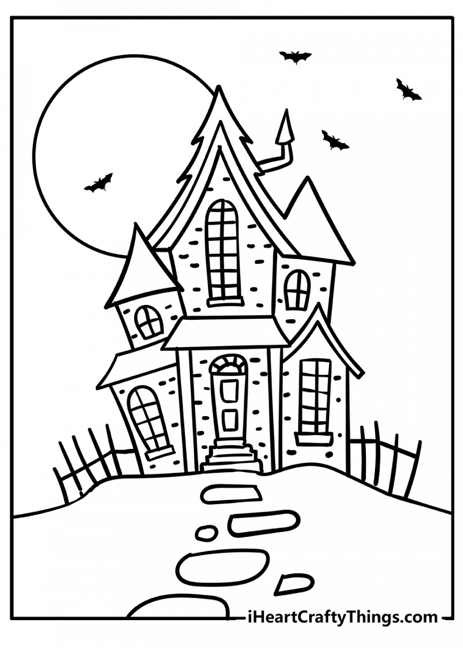 Haunted House Coloring Pages (% Free Printables)