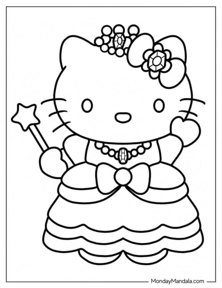 Hello Kitty Coloring Pages (Free PDF Printables)