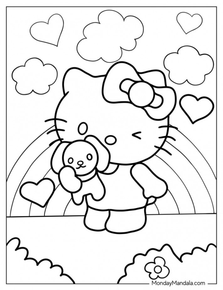 Hello Kitty Coloring Pages (Free PDF Printables)