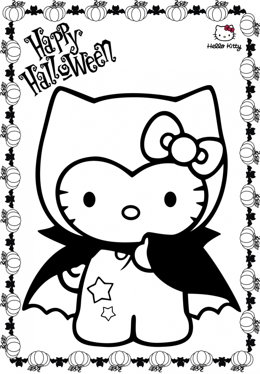 Hello Kitty Halloween Coloring Pages Printable  Hello kitty