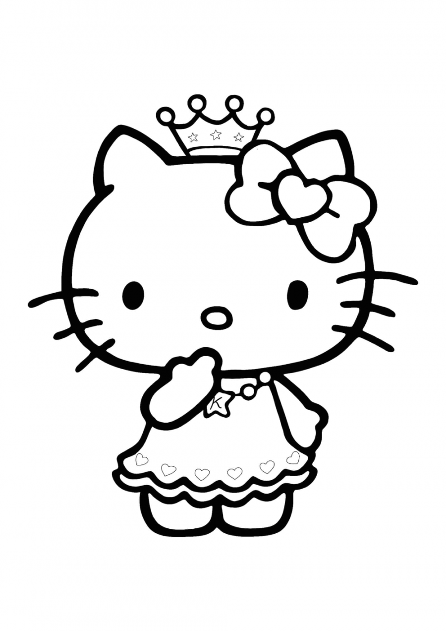 Hello Kitty Princess Coloring Pages -  Free Coloring Sheets (00