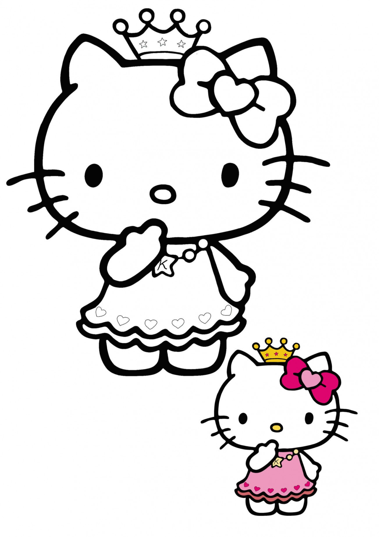 Hello Kitty Princess Coloring Pages -  Free Coloring Sheets (01