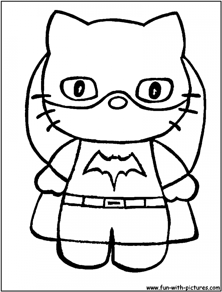 Hellokitty Batgirl Coloring Page