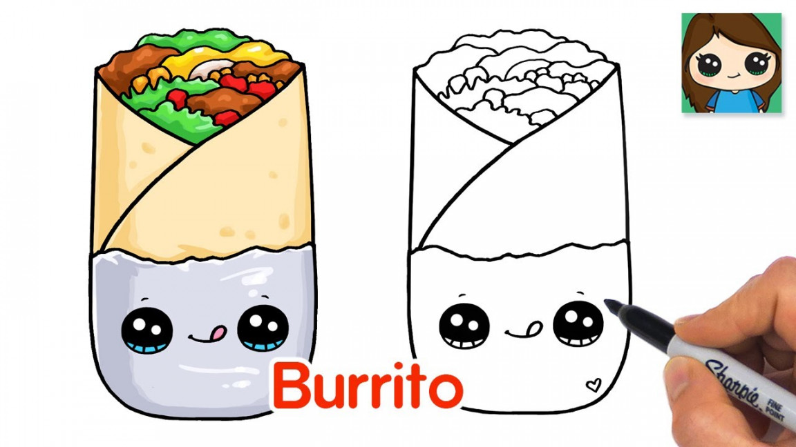 How to Draw a Burrito Easy  Cute Food Art