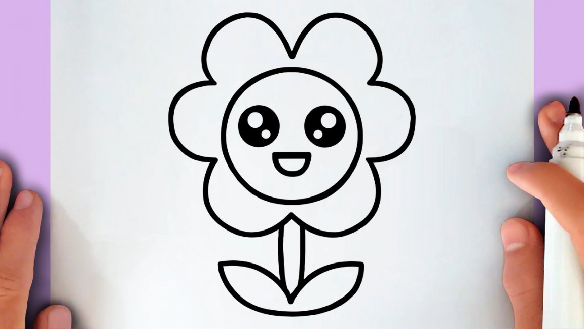 HOW TO DRAW A CUTE FLOWER