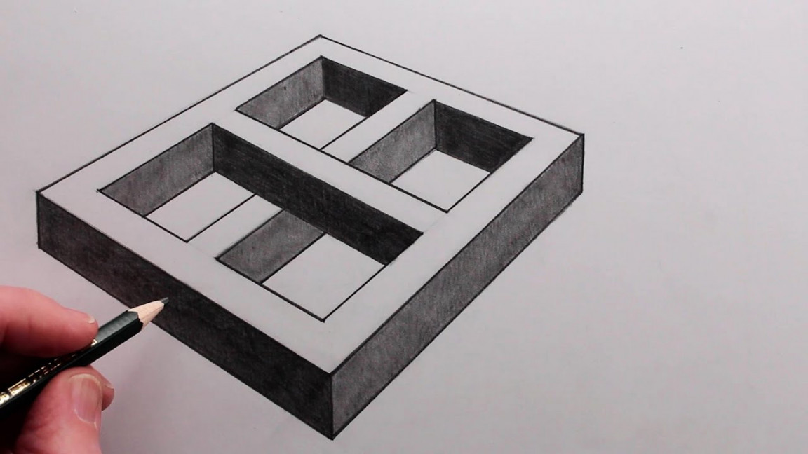 How to Draw a D Optical Illusion: Easy