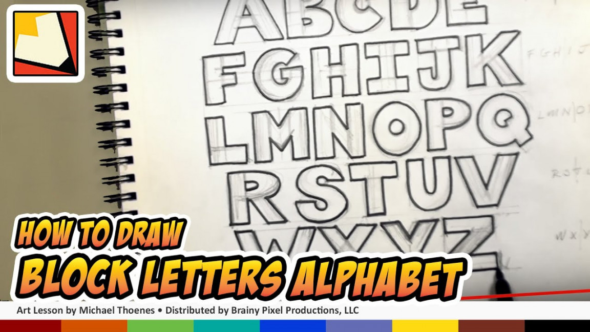 How to Draw Block Letters Alphabet - Hand Lettering - Art for Kids  BP