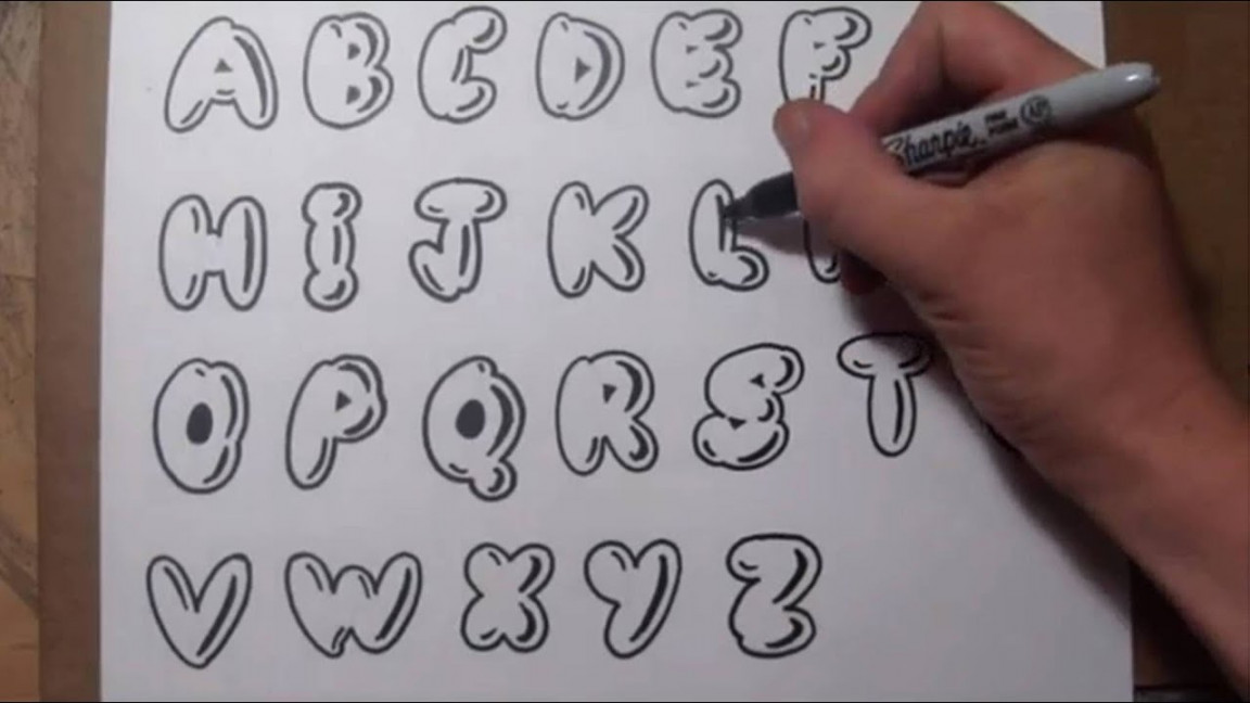 How To Draw Bubble Letters - Easy Graffiti Style Lettering