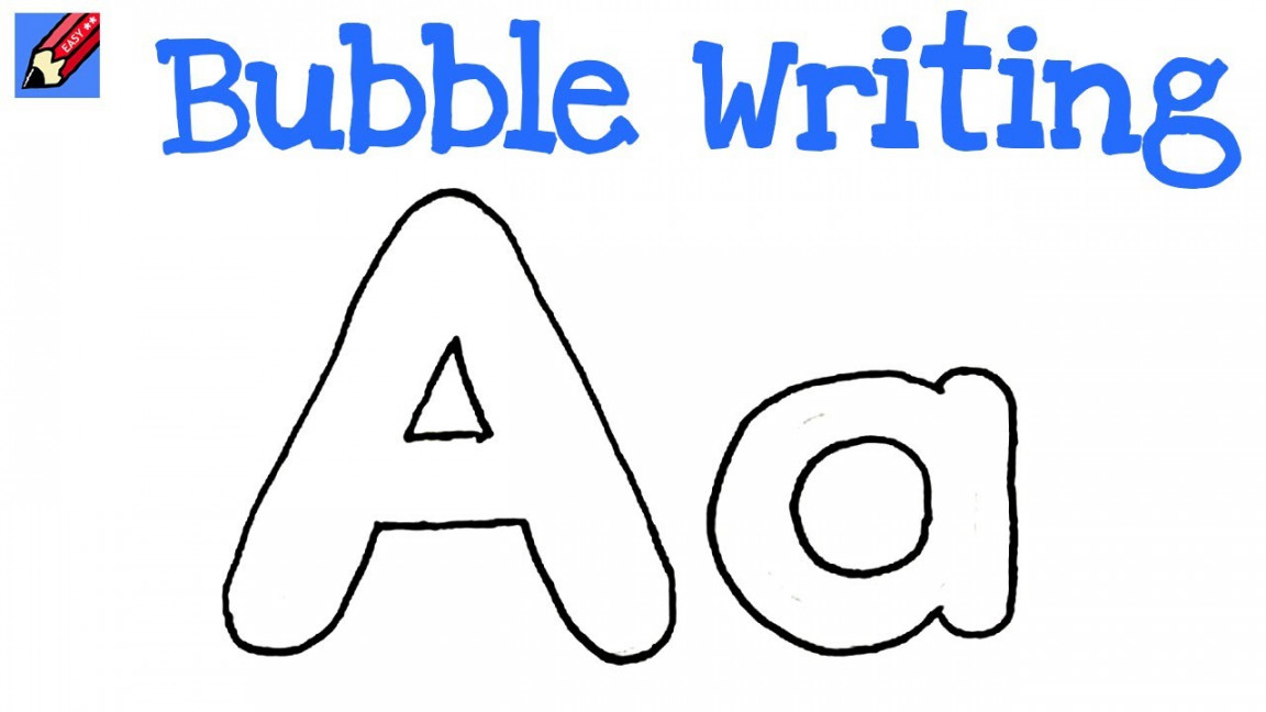 How to Draw Bubble Writing Real Easy - Letter A