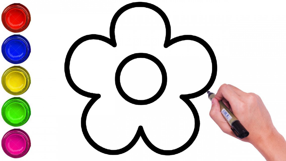 HOW TO DRAW FLOWERS FOR KIDS STEP BY STEP- EASY DRAWING OF FLOWERS STEP BY  STEP- FLOWER DRAWING EASY