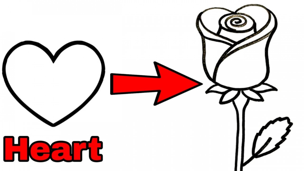 How to draw rose flower with pencil  Rose drawing simple  Drawing Using  Objects  YoKidz Drawing