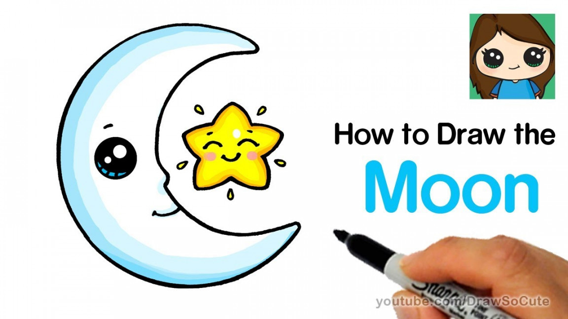 How to Draw the Moon and a Star Easy Cute