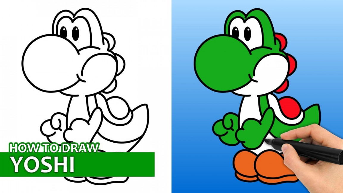 How To Draw Yoshi (Easy Drawing Tutorial)