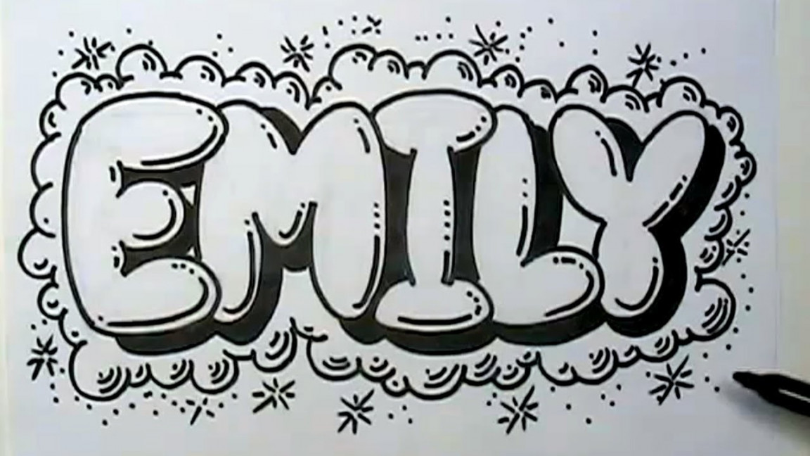 How to Graffiti Letters - Write Emily in Bubble Letters - YouTube