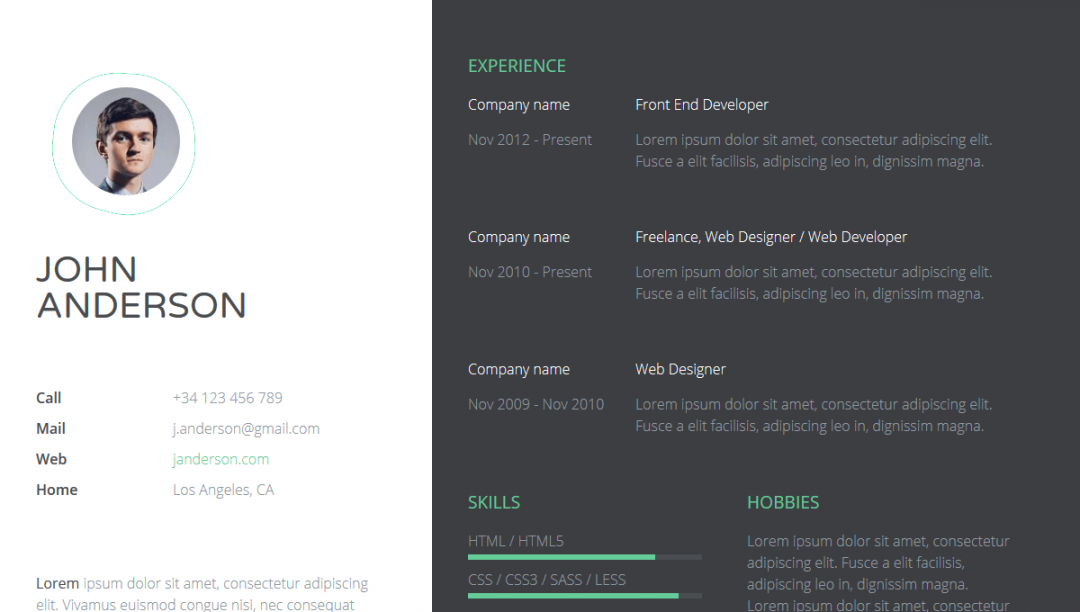 HTML Resume Templates