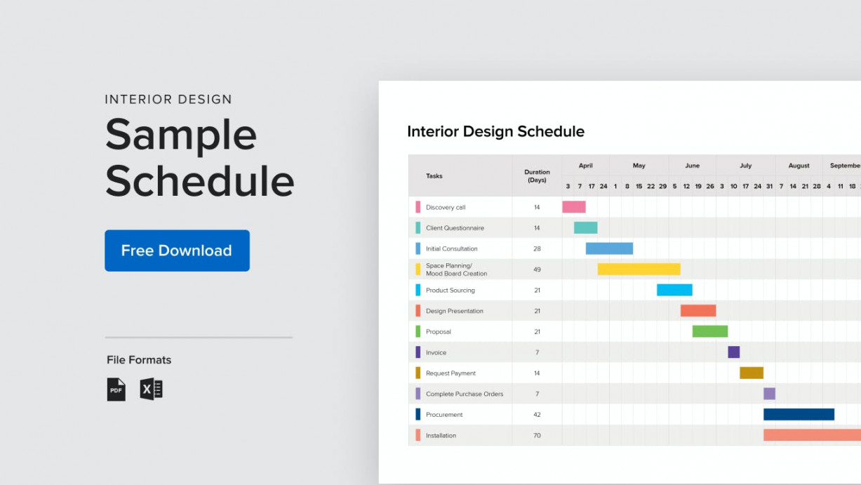 Interior Design Project Schedule Template + Guide  Houzz Pro