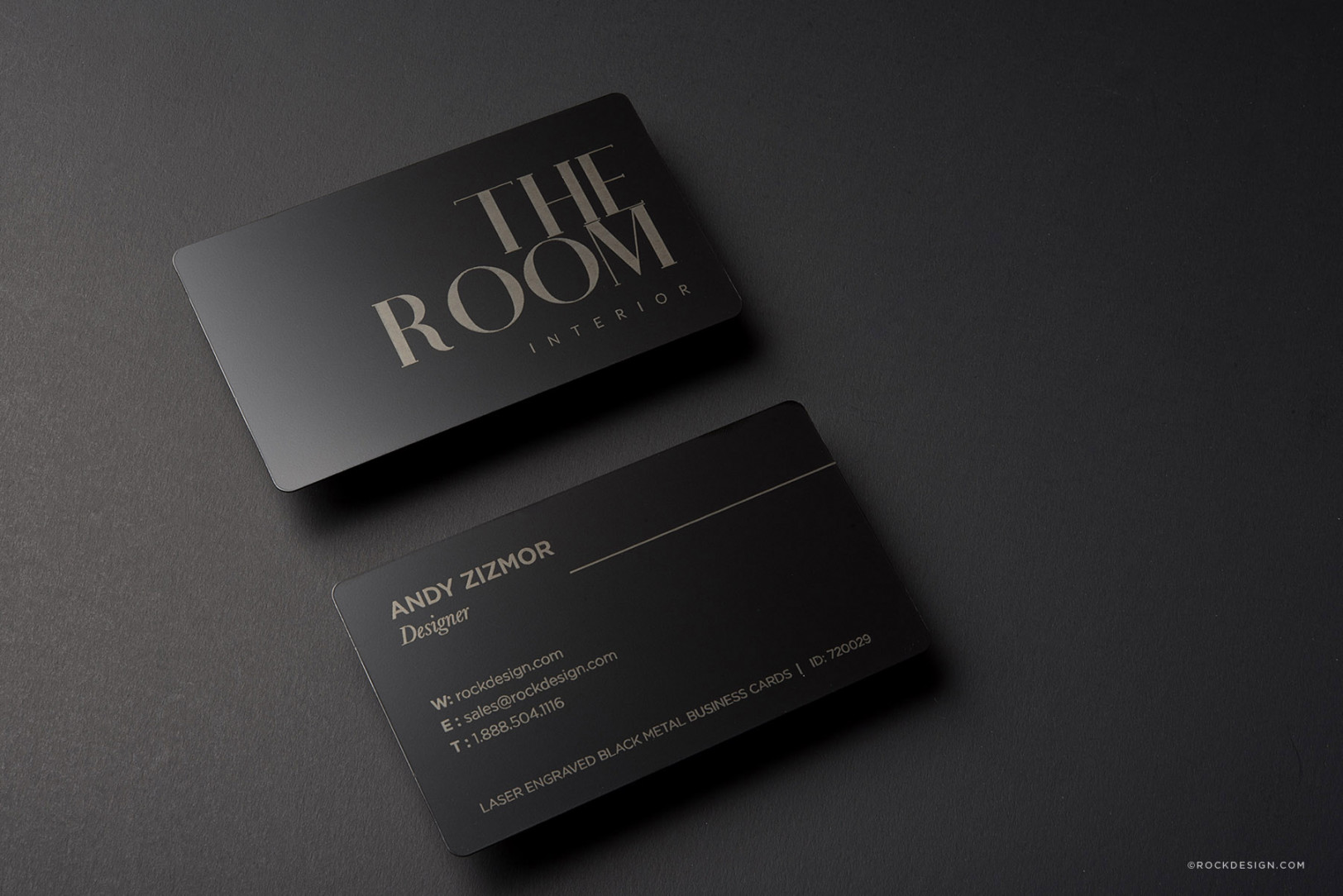 Interior Design quick black metal business card template - The Room