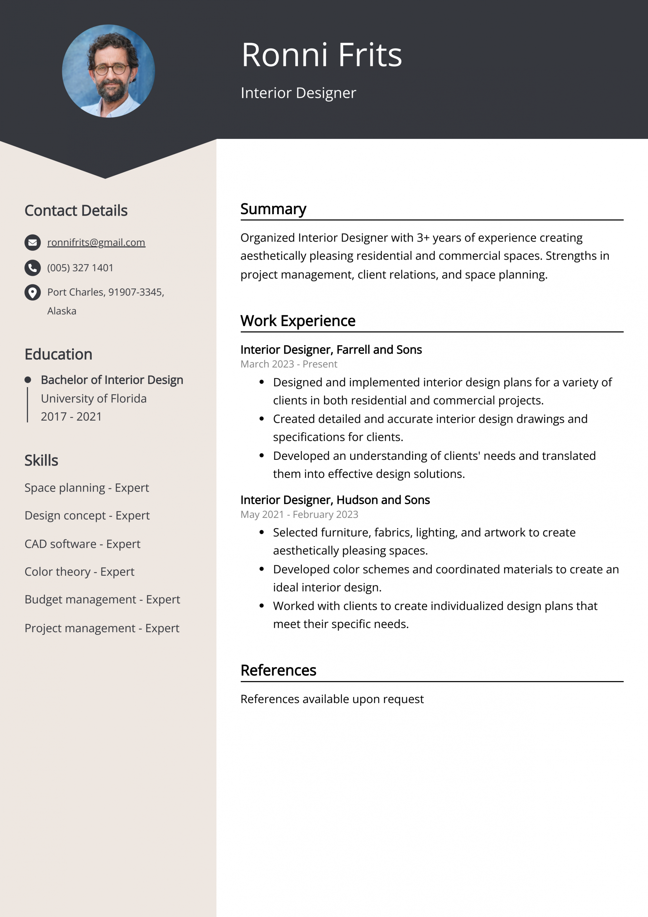 Interior Designer CV: Sample & Guide [Entry Level + Senior Jobs]