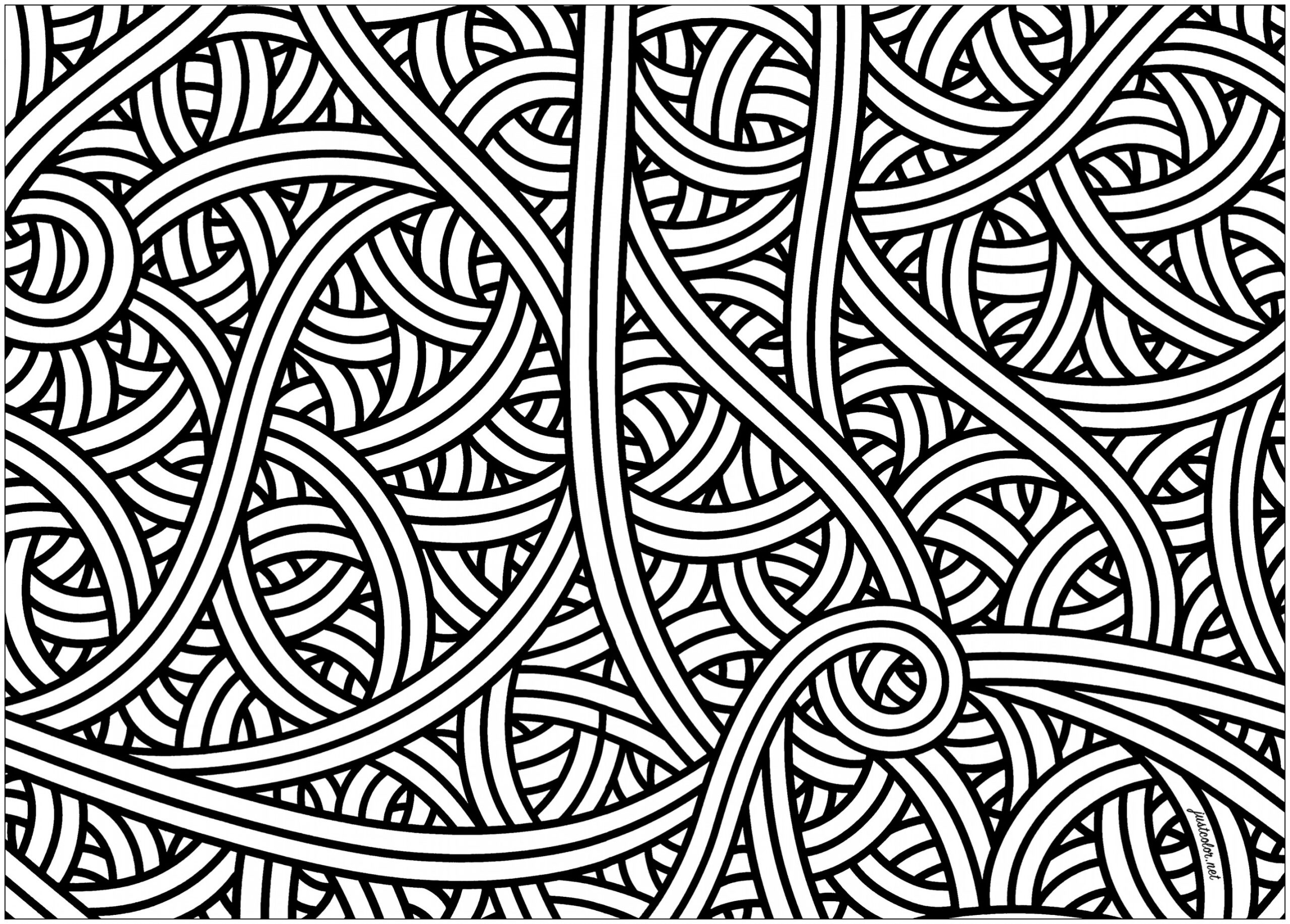 Intertwined Lines - Anti stress Adult Coloring Pages