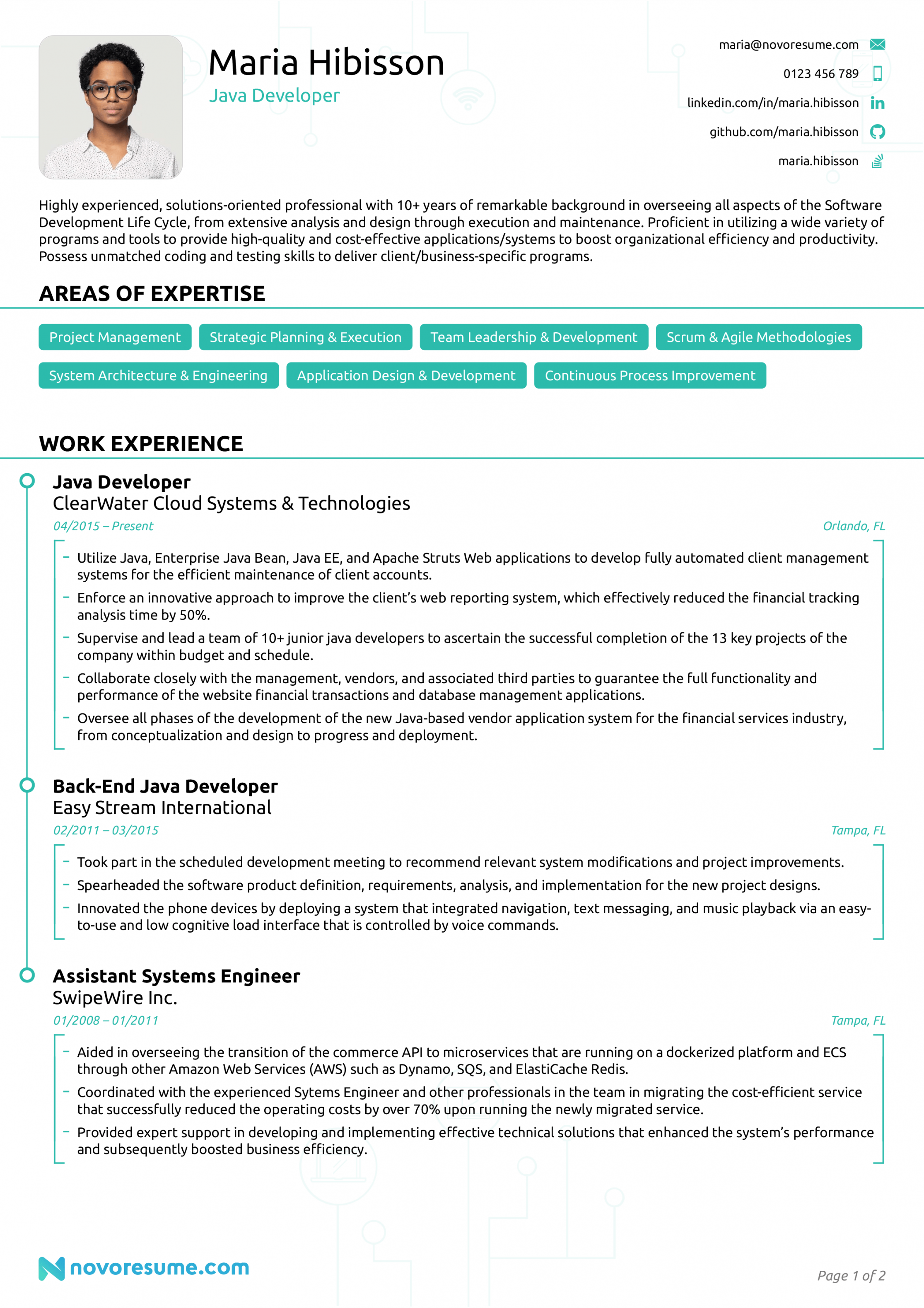 Java Developer Resume Sample + How-to Guide []