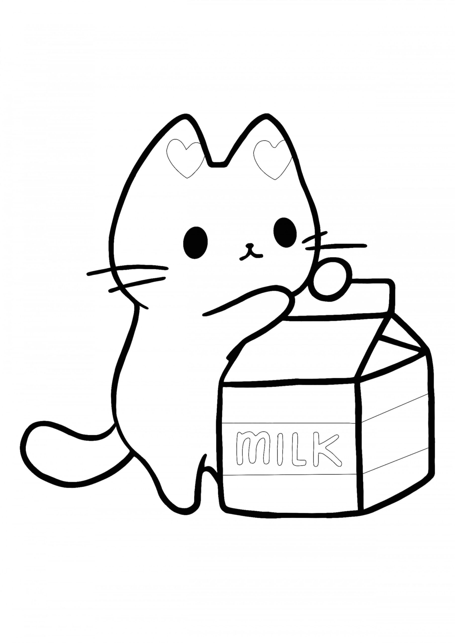 Kawaii Kitten coloring page  Desenhos fofos para colorir