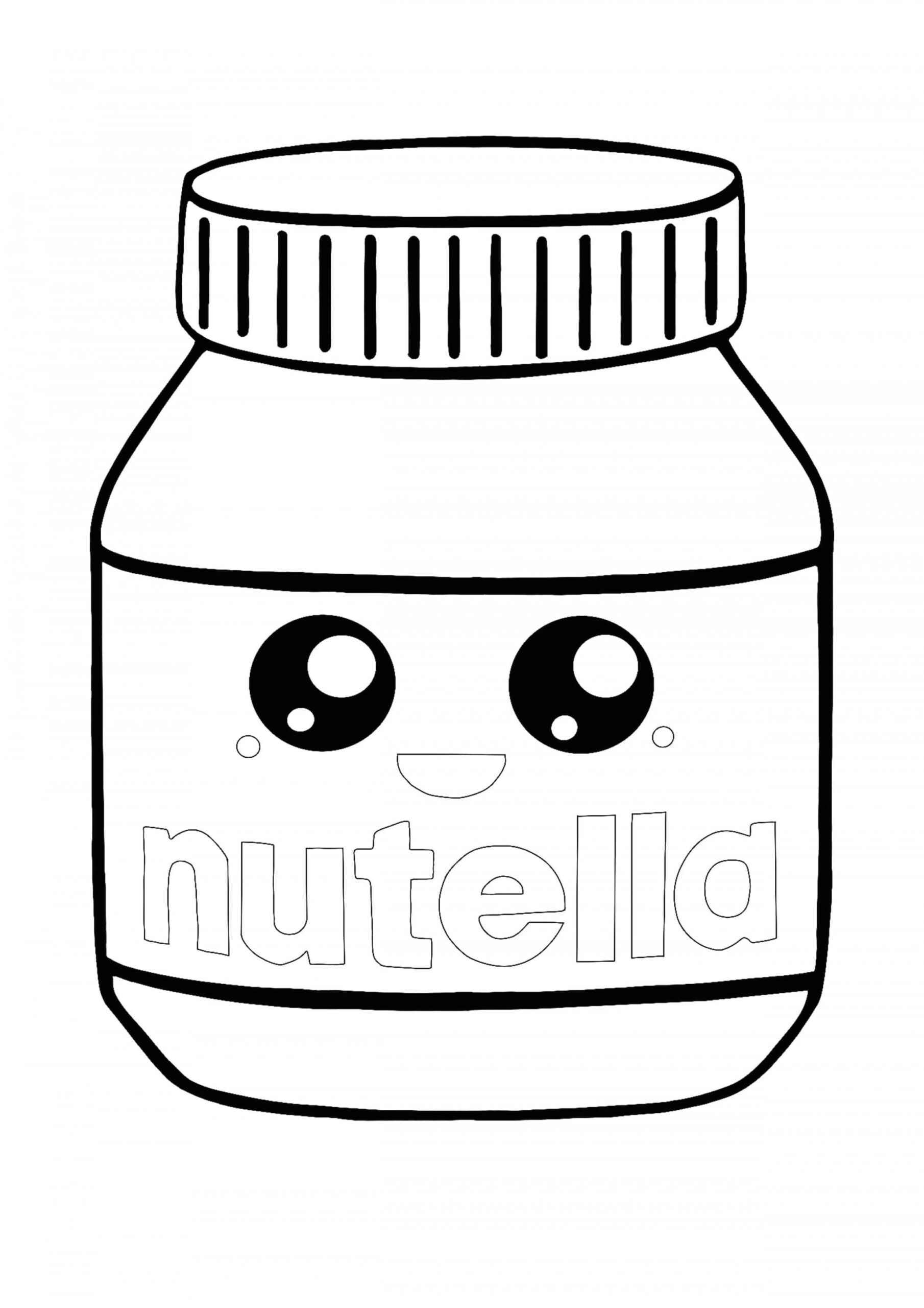 Kawaii Nutella coloring page  Cute coloring pages, Food coloring