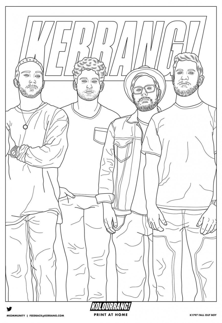 Kerrang released a FOB coloring page 👀 : r/FallOutBoy