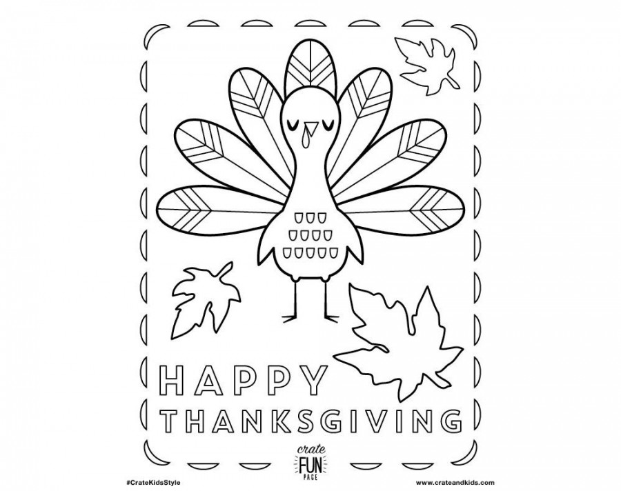 kids thanksgiving themed free printable coloring page  Crate