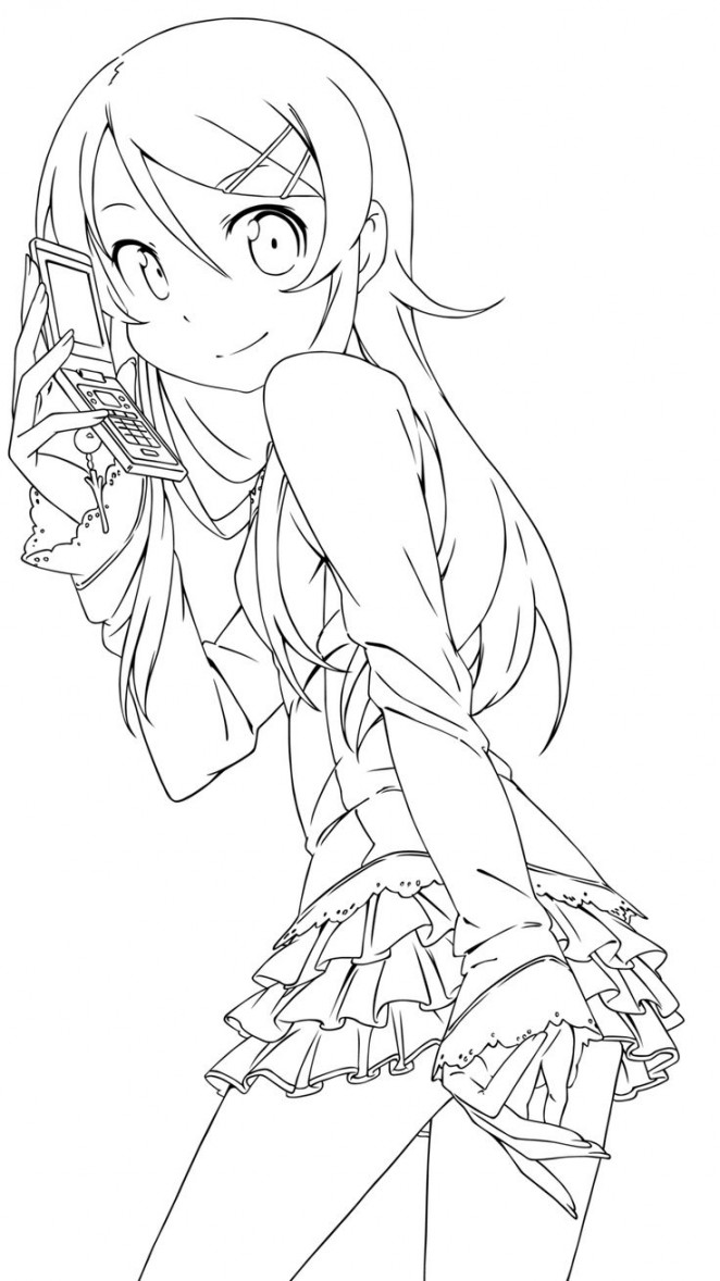 Kirino Kousaka lineart  Anime lineart, Coloring pages, Free