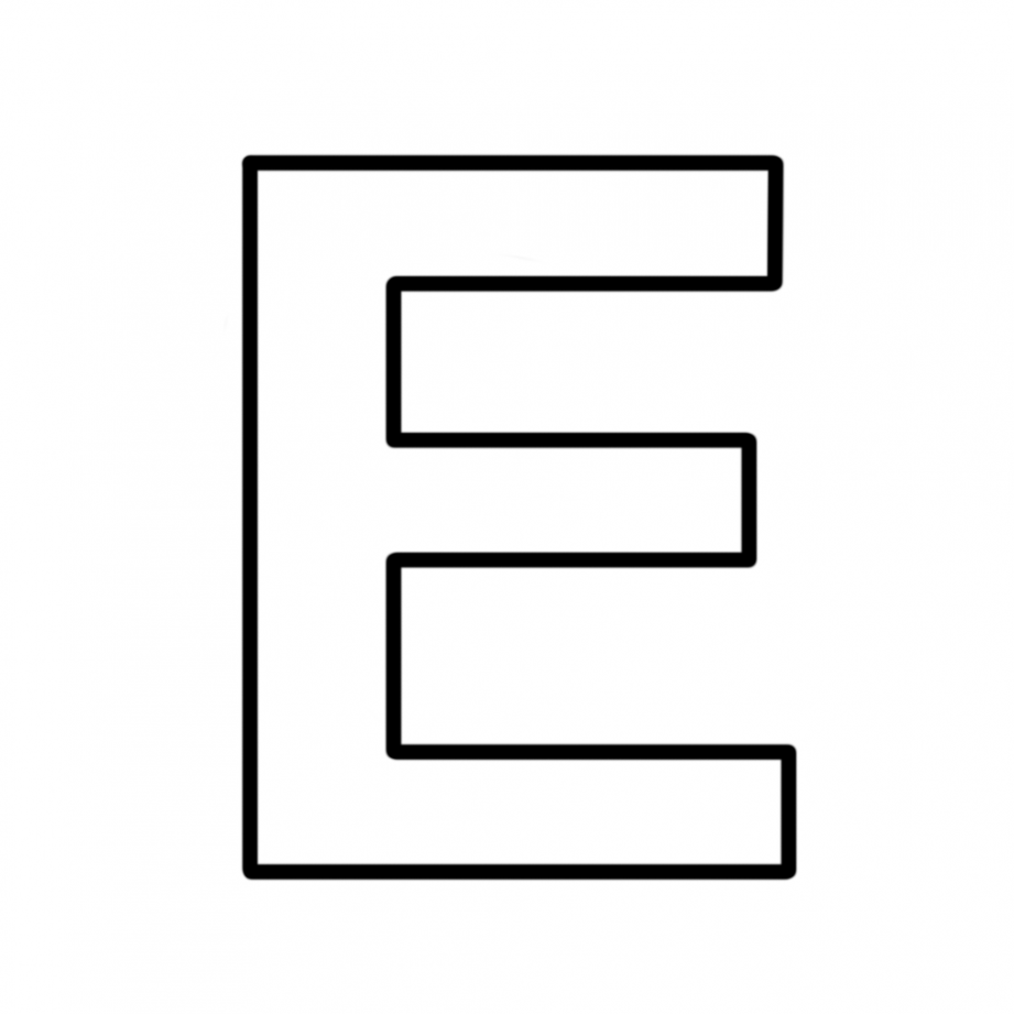 Letters and numbers - Letter E block capitals