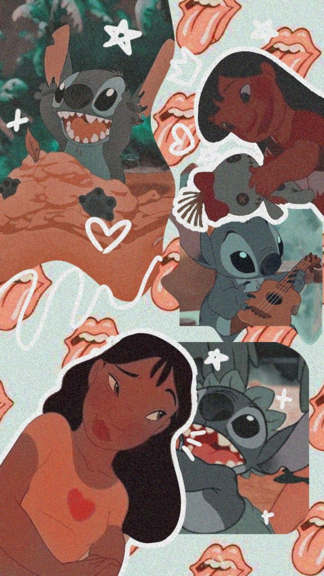 _Lilo n stitch aesthetic preppy wallpaper background_  Lilo and