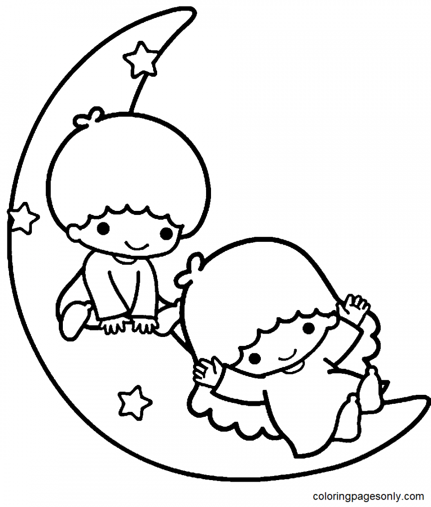 Little Twin Stars Coloring Pages Printable for Free Download