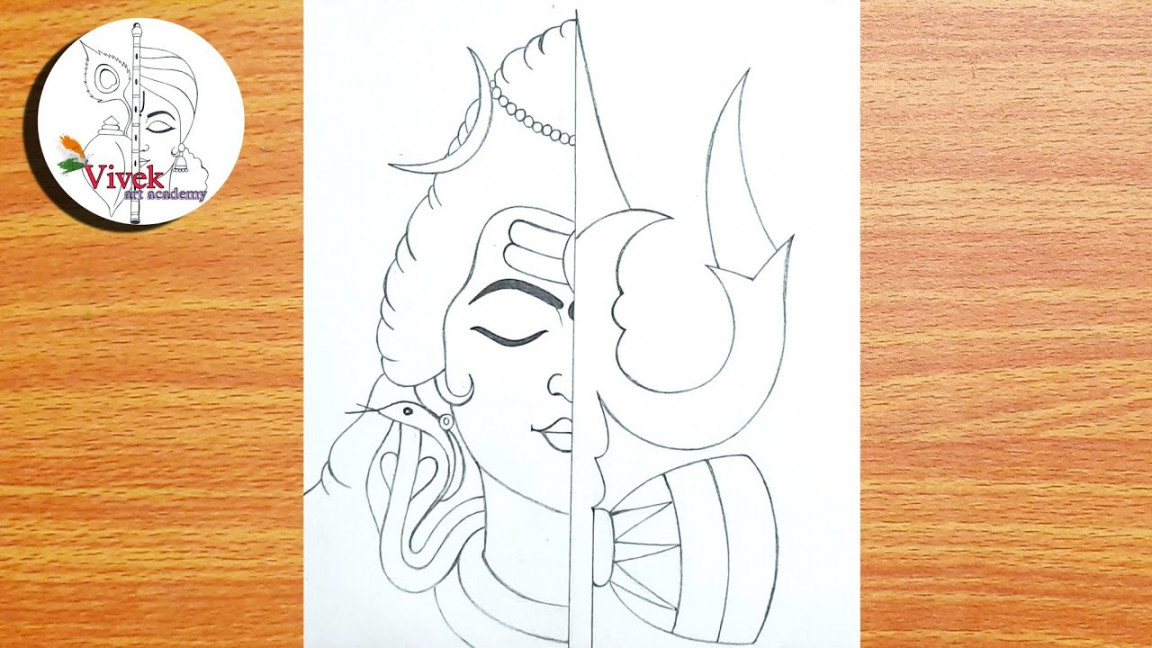 Lord Shiva Drawing  Easy Drawing for Maha Shivaratri  Bholenath Drawing