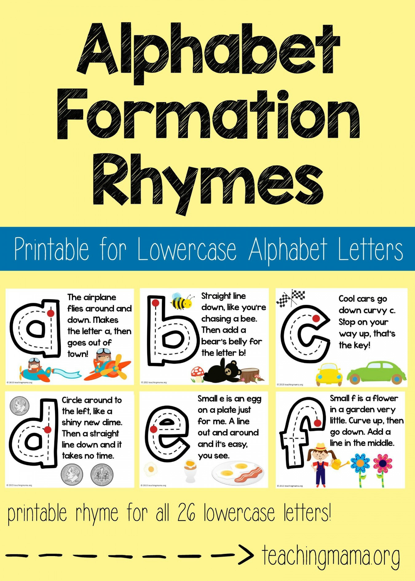 Lowercase Alphabet Formation Rhymes - Teaching Mama