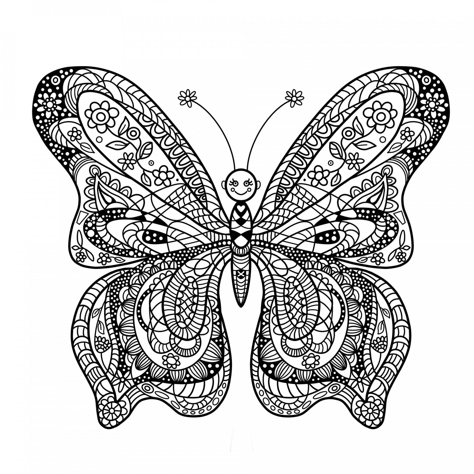 Mandala Colouring Page Butterfly Coloring Pages Mandala - Etsy