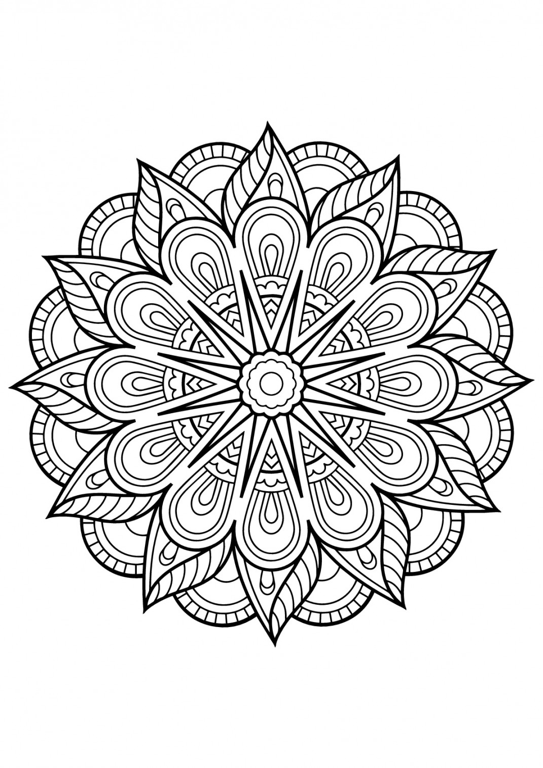 Mandala from free coloring books for adults -  - Mandalas Adult