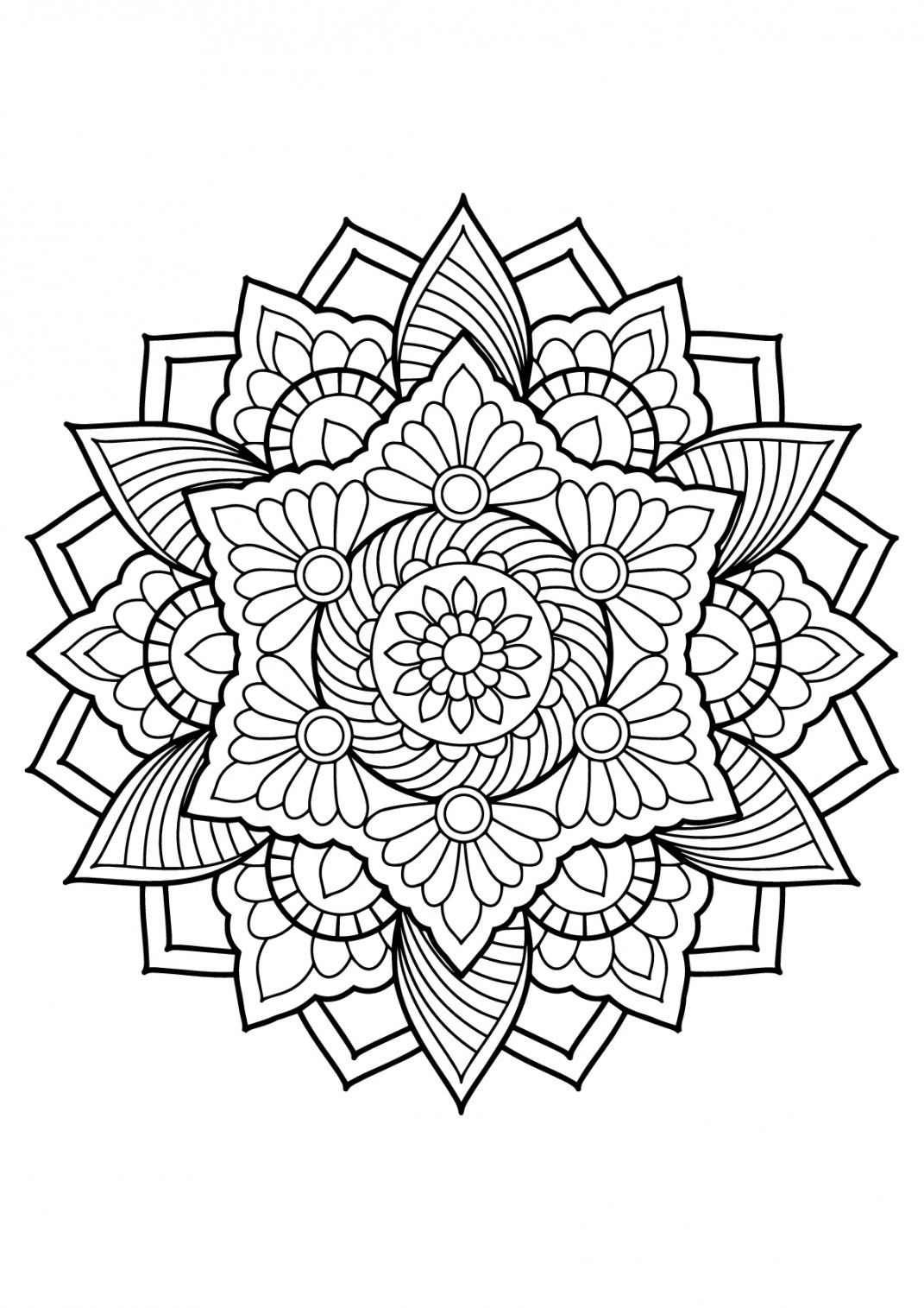 Mandala from free coloring books for adults -  - Mandalas Adult