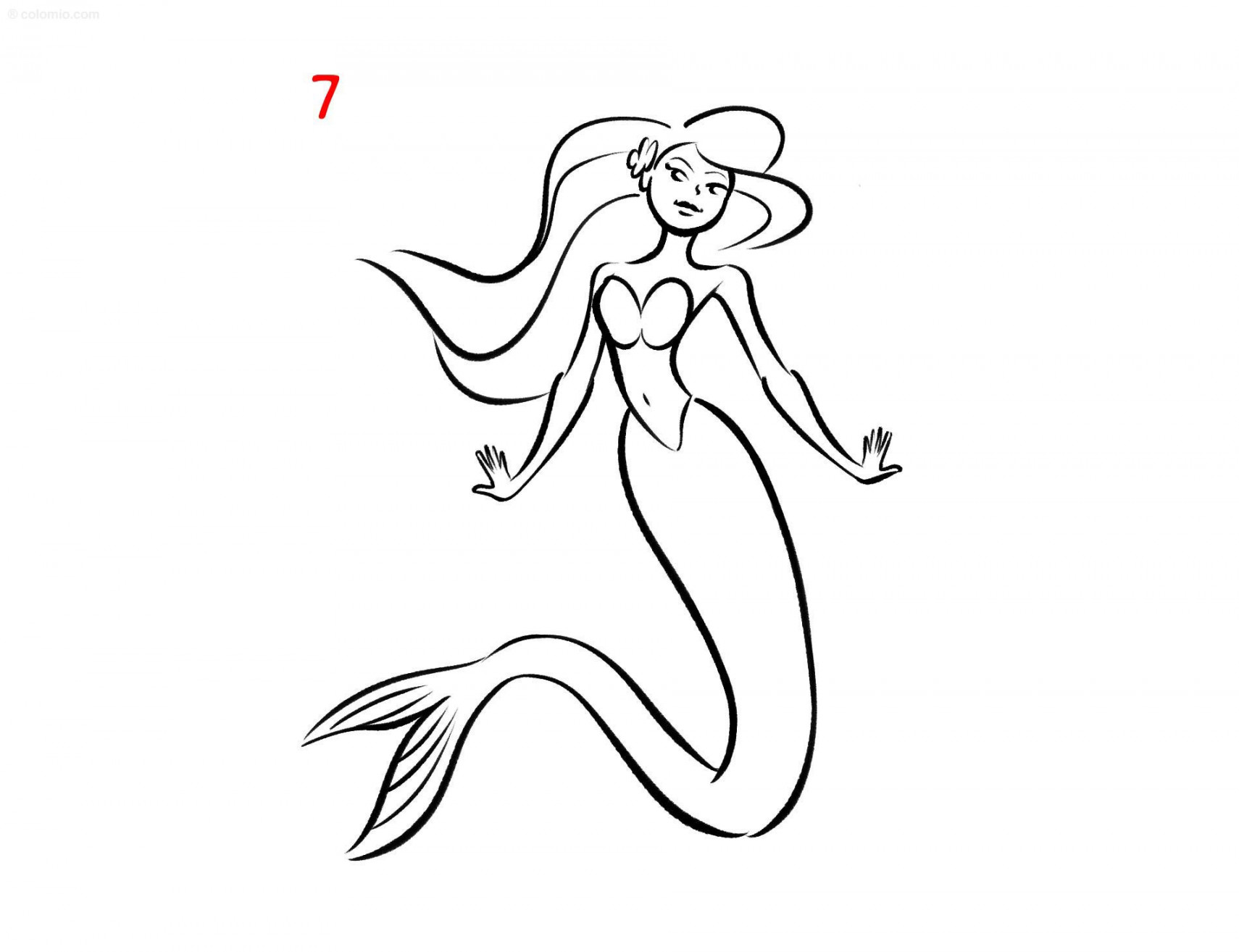 Mermaid Drawing Ideas ➤ How to draw a Mermaid