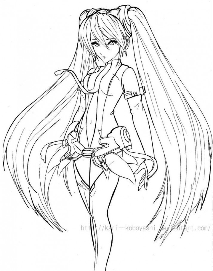 Miku Append- Line Art  Line art, Drawings, Art