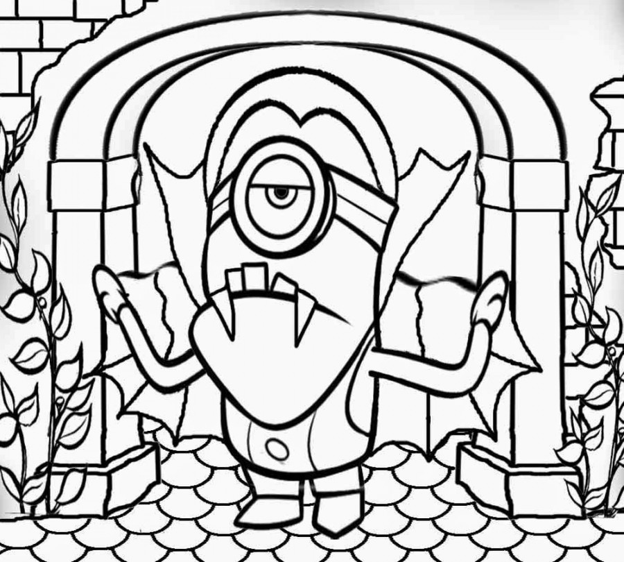 Minion Halloween Coloring Pages  Monster coloring pages, Minion