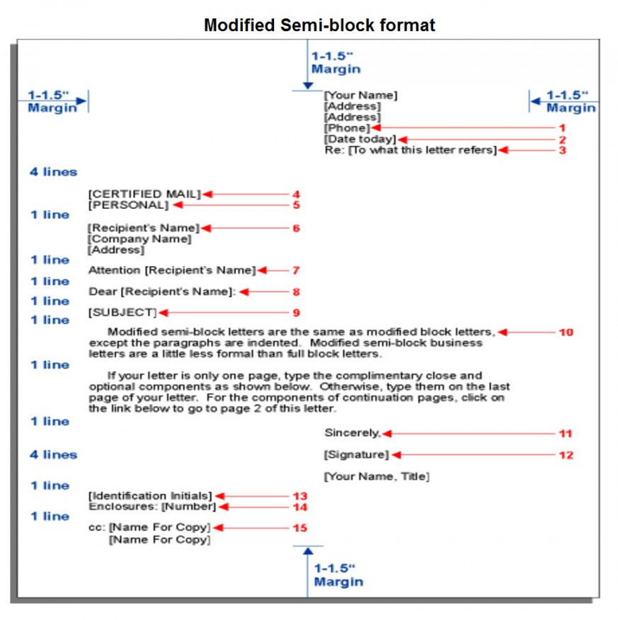 Modified Block Letter Format - Formal Letter Samples And with