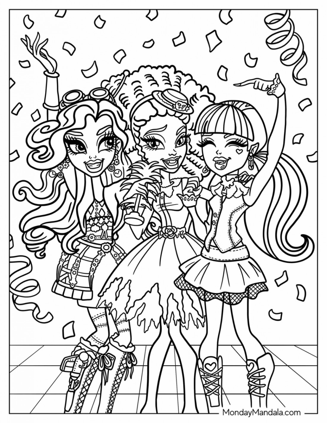 Monster High Coloring Pages (Free PDF Printables)