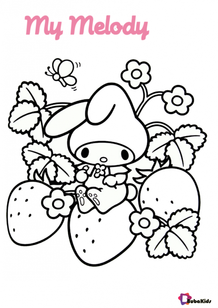 My Melody sanrio coloring page  Cosas lindas para dibujar, Sanrio