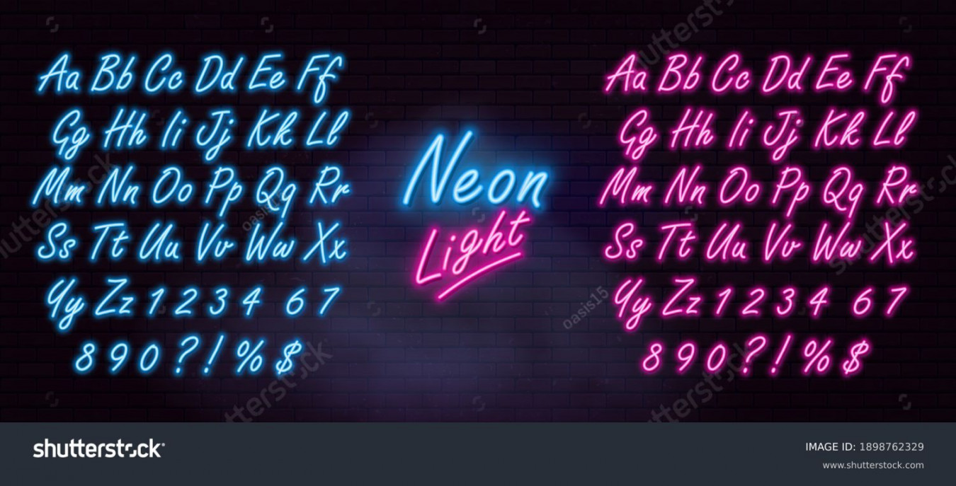 , Neon Calligraphy Font Images, Stock Photos, D objects