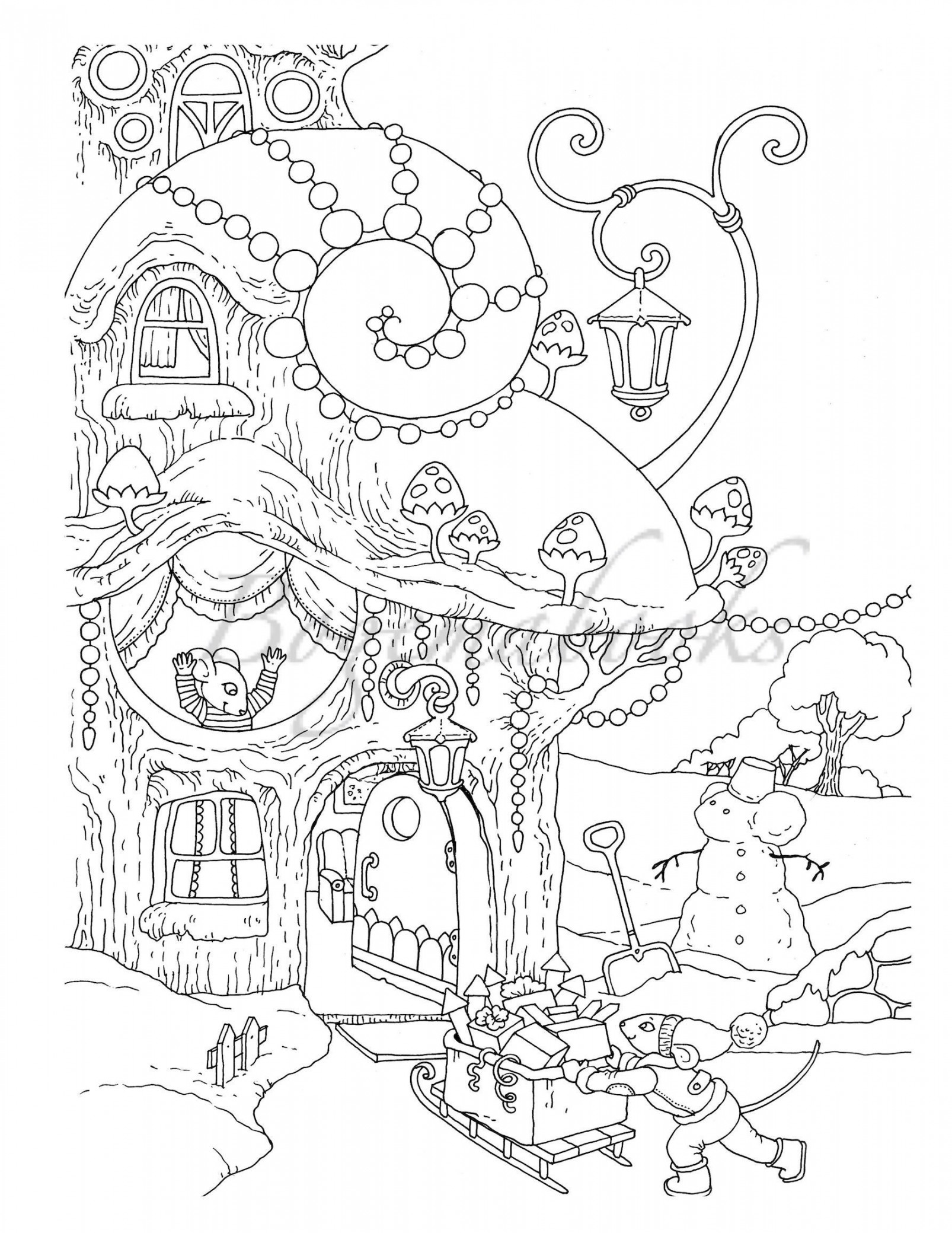 Nice Little Town Christmas : Adult Coloring Book stress - Etsy