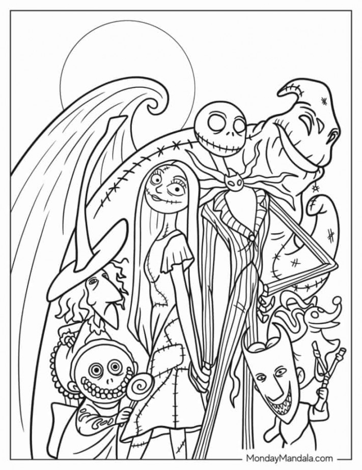 Nightmare Before Christmas Coloring Pages (Free PDFs)